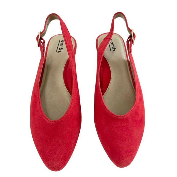 Earth Uptown Ursula Slingback Spicy Red Soft Suede Closed Toe Shoes Size 8M - Picture 5 of 16
